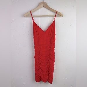 Lucy In The Sky Red Ruched Mini Dress